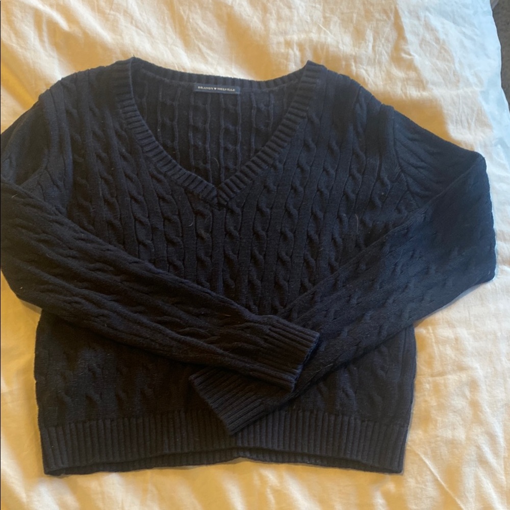 Brandy Melville Navy Cable Knit Sweater